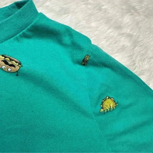 Old Navy T-Shorts Tacos Green  & Yellow Size Small - Picture 3 of 16